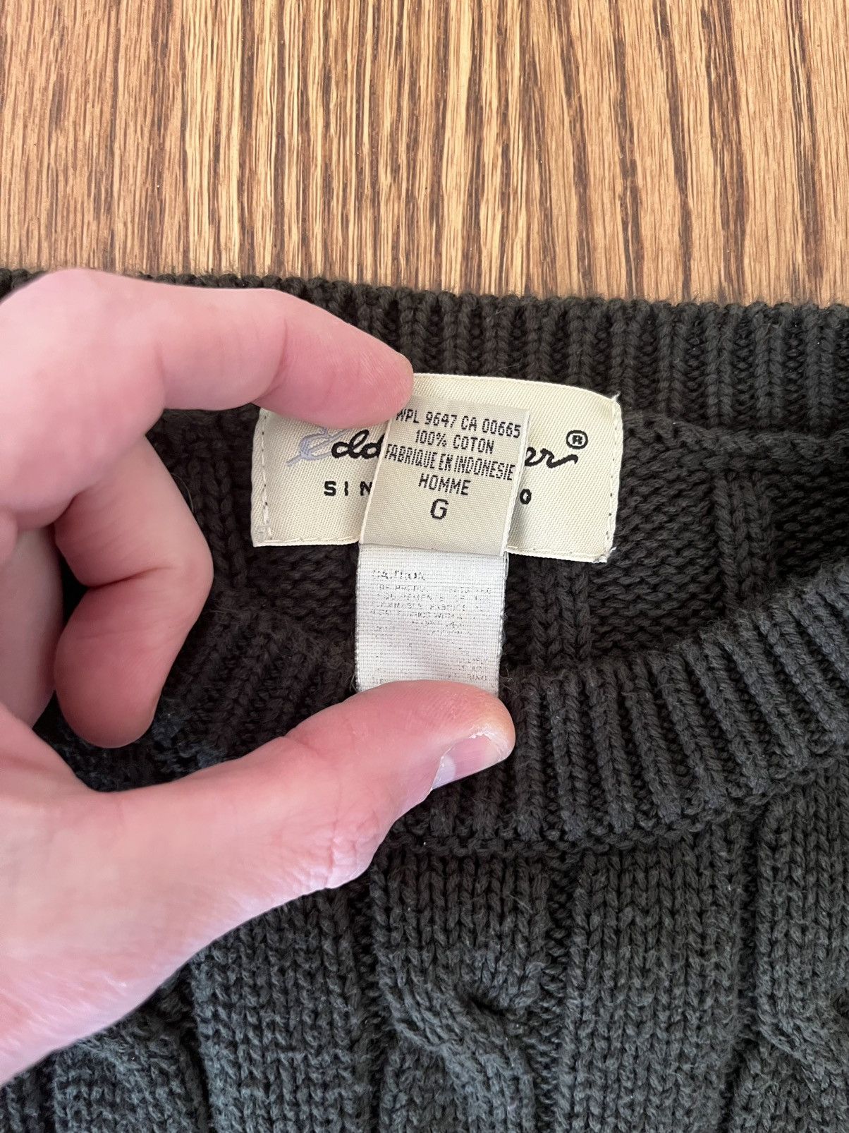 Eddie Bauer Vintage 90s Y2K Cable Knit Sweater Crew Prep Bean APC Size US L / EU 52-54 / 3 - 4 Thumbnail