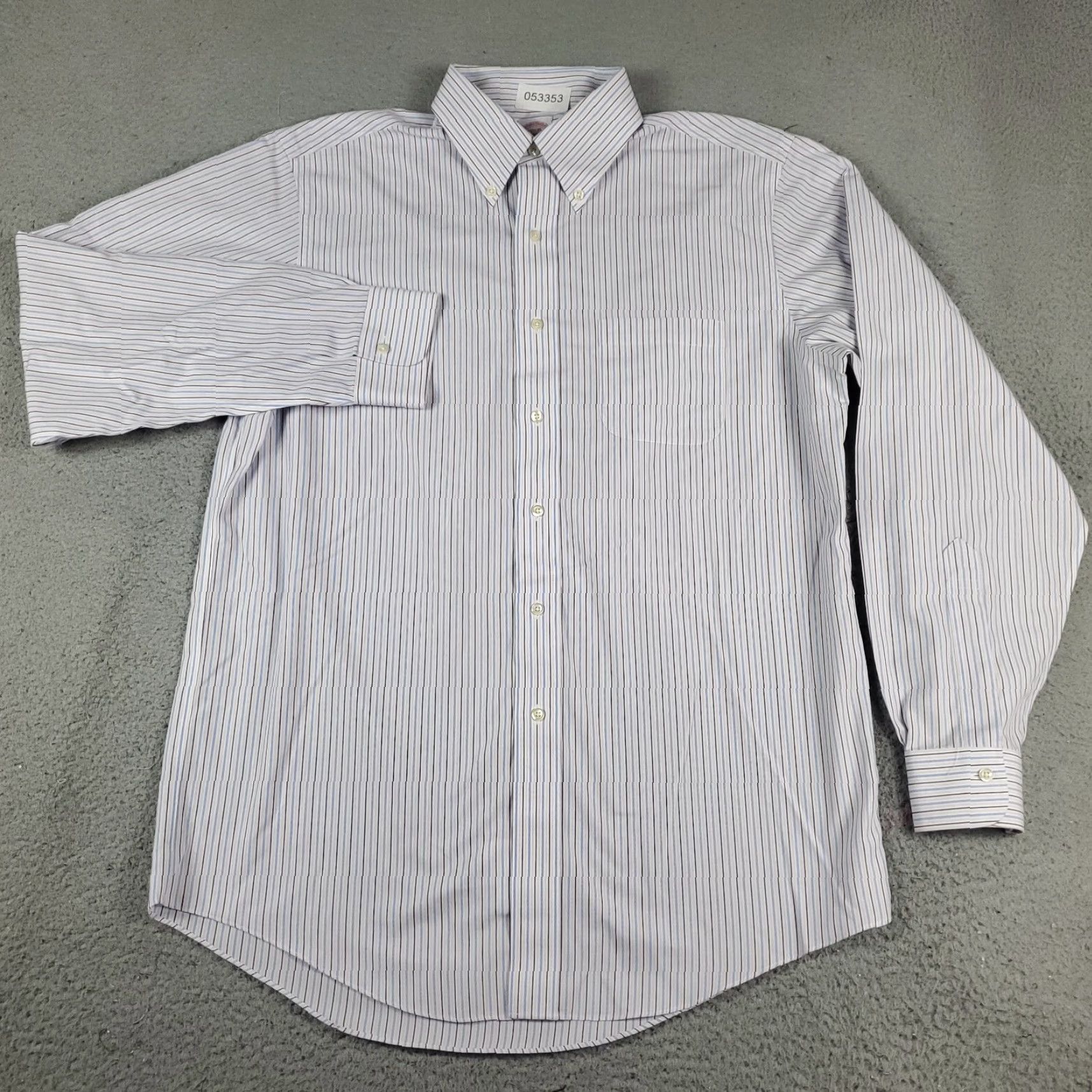 Brooks Brothers Brooks Brothers Shirt Mens 15.5 Blue Striped Dress Button Up Long Sleeve Regular Size 15.5 Blue Size 40R - 2 Thumbnail
