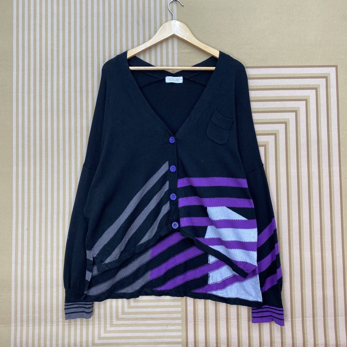 Kansai Yamamoto 🫶Kansai Yamamoto Cardigan V neck Striped Size L / US 10 / IT 46 - 1 Thumbnail
