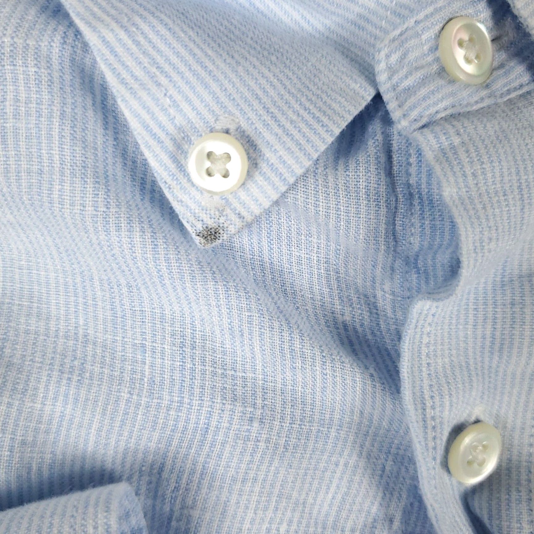 Vineyard Vines VINEYARD VINES Shirt Large Blue Striped Linen Casual Button-Up Long Sleeve Mens Size US L / EU 52-54 / 3 - 2 Thumbnail