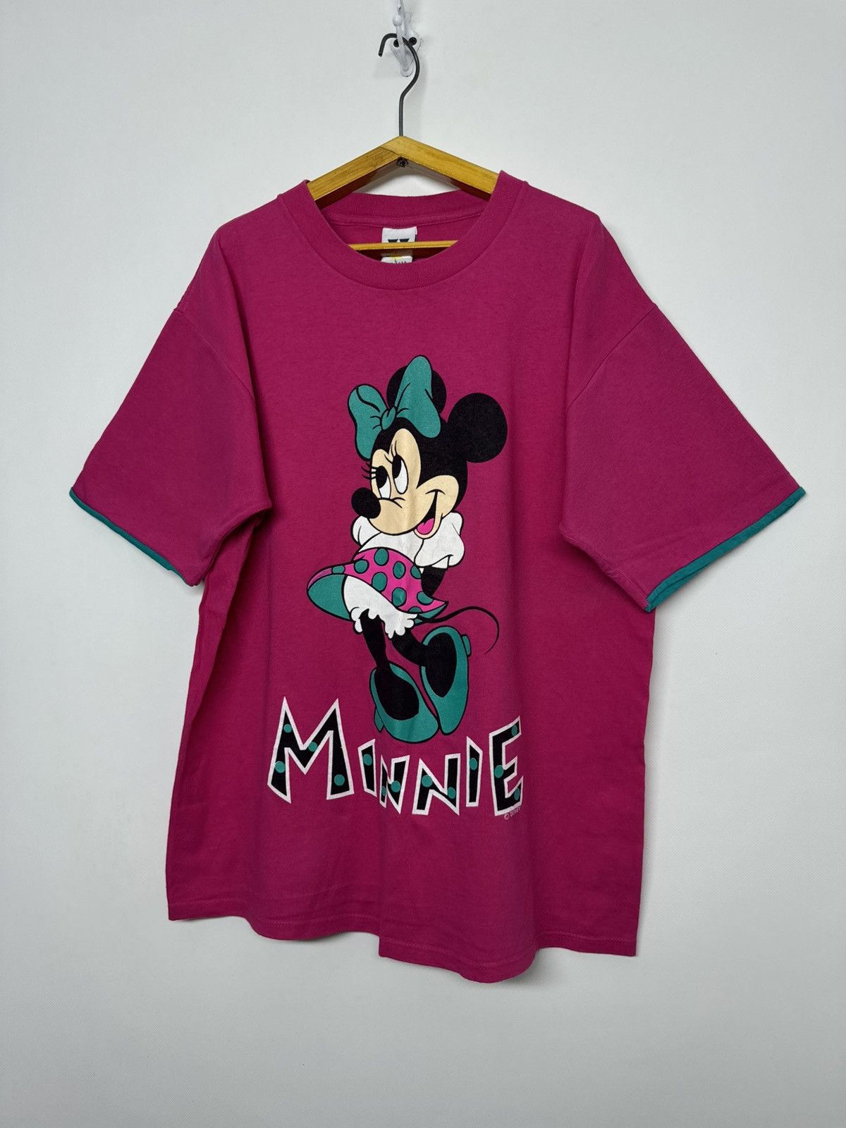 Disney Vintage 1990s Minnie Mouse Pink Tee Minnie Mickey Mouse Tee Size US L / EU 52-54 / 3 - 3 Thumbnail