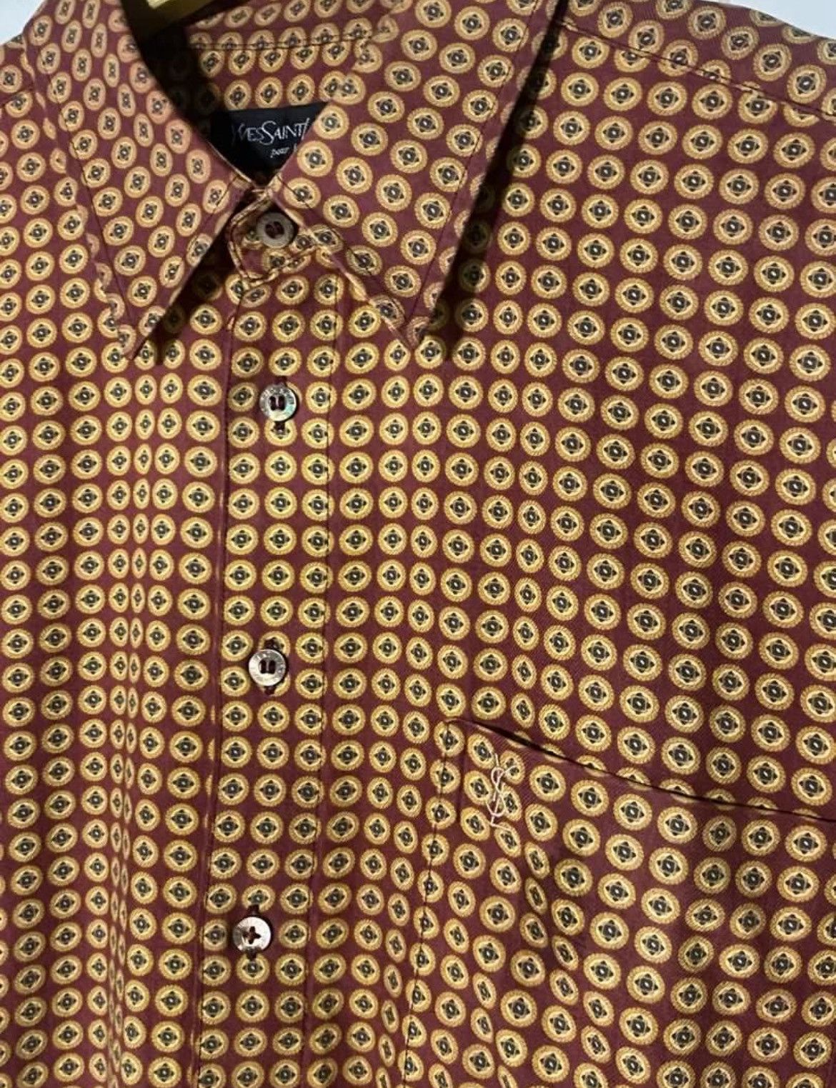Yves Saint Laurent YSL Short Sleeve Button Shirt Summer Size US M / EU 48-50 / 2 - 1 Thumbnail