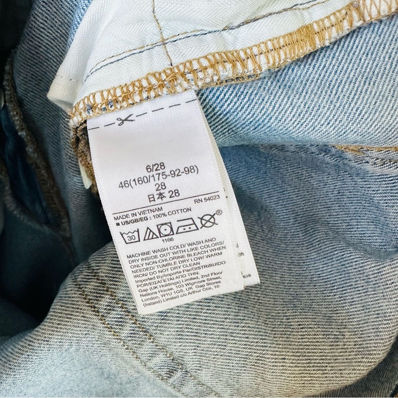 Gap GAP Boyfriend Distressed Straight Leg Blue Ankle Denim Jeans Size 28" / US 6 / IT 42 - 13 Thumbnail