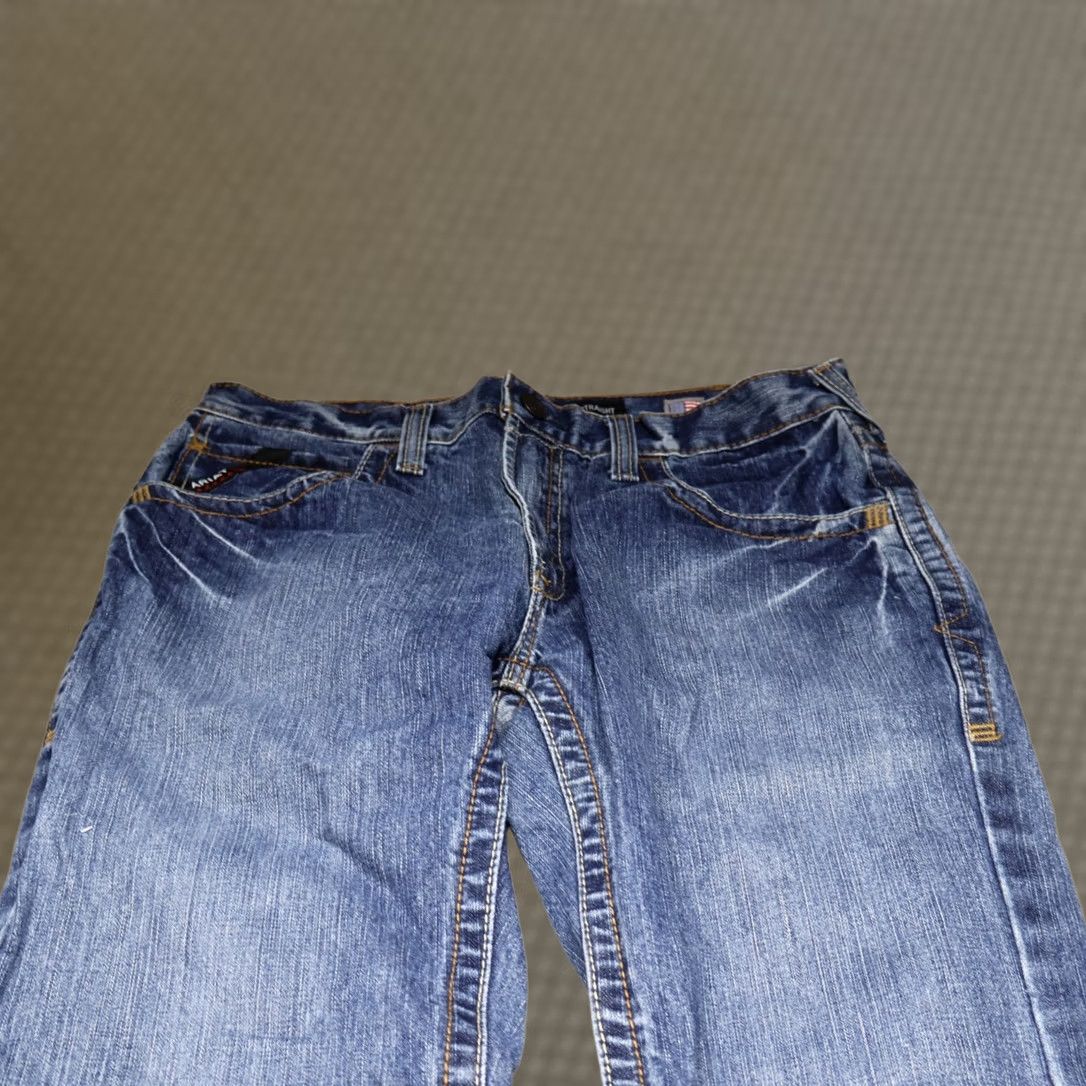 Ariat Ariat Jeans Mens 32x33 Blue Medium Wash Straight Leg Flame-Resistant 5-Pocket Denim M5 Regular Fit Mens Size US 32 / EU 48 - 1 Thumbnail