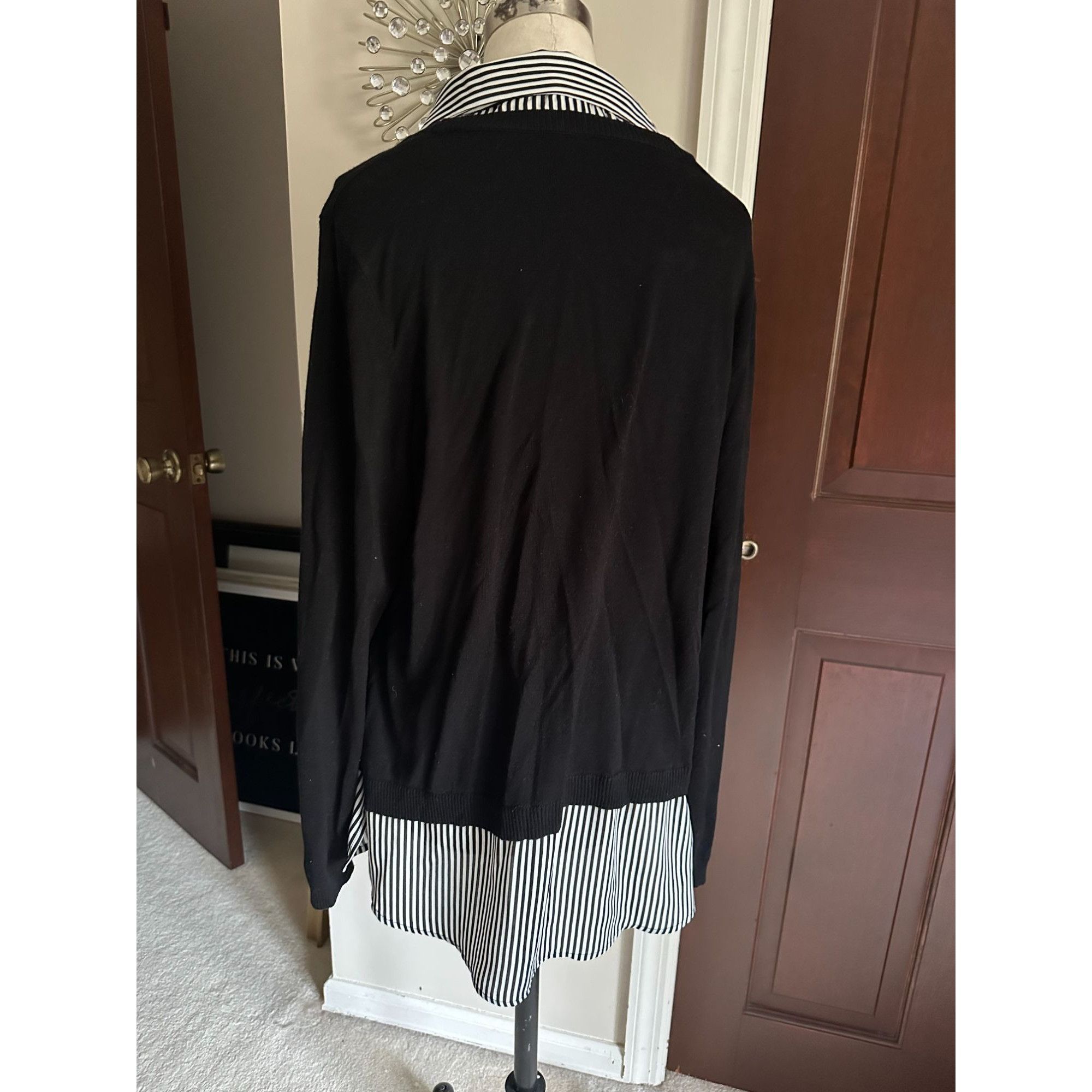 Adrianna Papell Adrianna Papell striped blouse/sweater combo Medium (runs bi Size M / US 6-8 / IT 42-44 - 2 Thumbnail