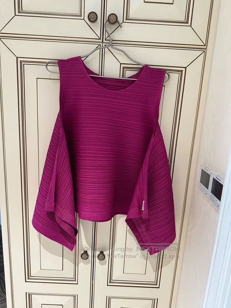 Issey Miyake Issey Miyake Plum Color Limited Edition Striped Camisole Size L / US 10 / IT 46 - 3 Thumbnail