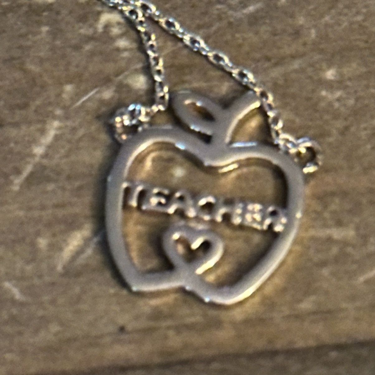 Other 18K gold dipped Teacher apple pendant necklace Size ONE SIZE - 3 Thumbnail