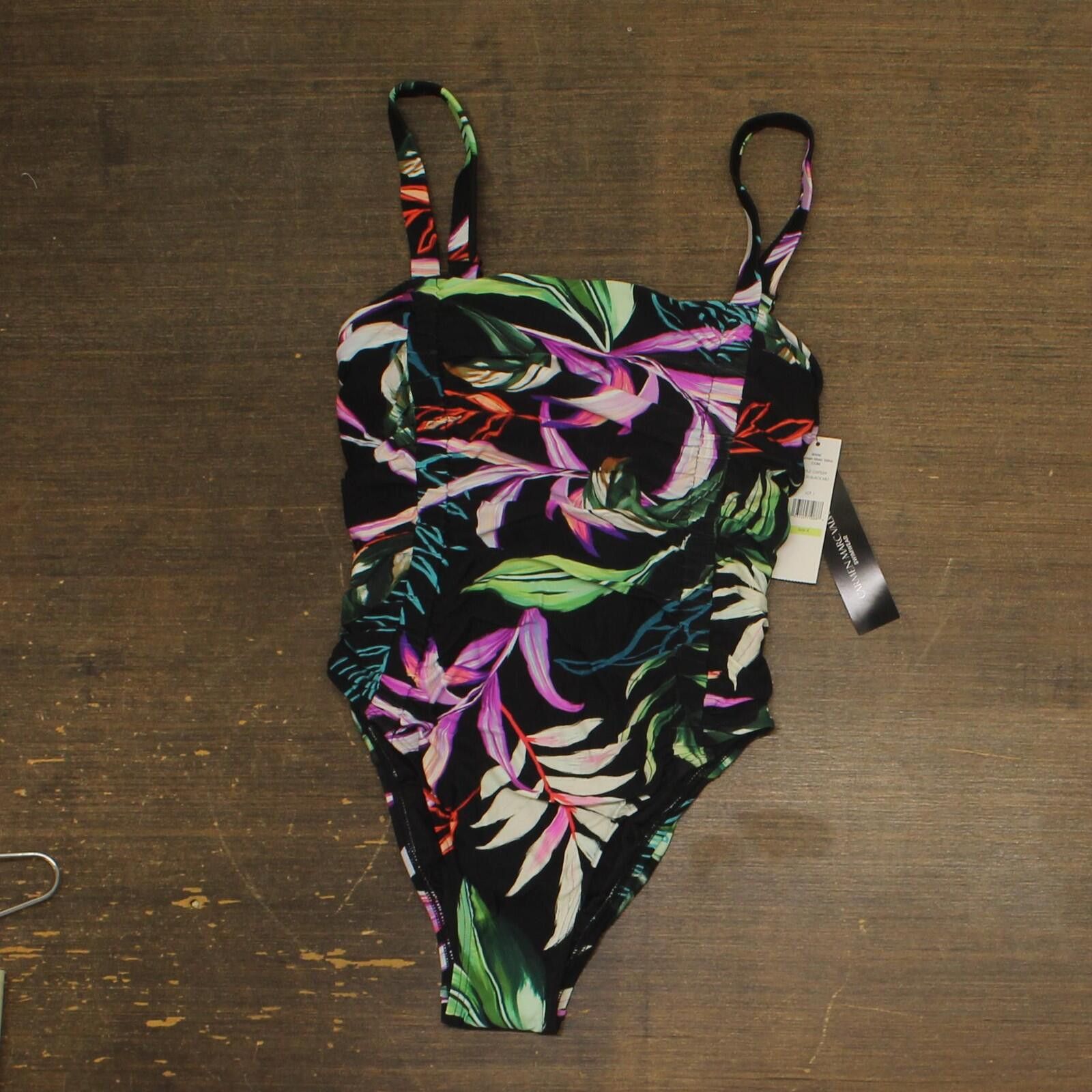 Other Nwt Carmen Marc Valvo Swimsuit C5p529 Organic Bloom Black 4 Size ONE SIZE - 1 Thumbnail