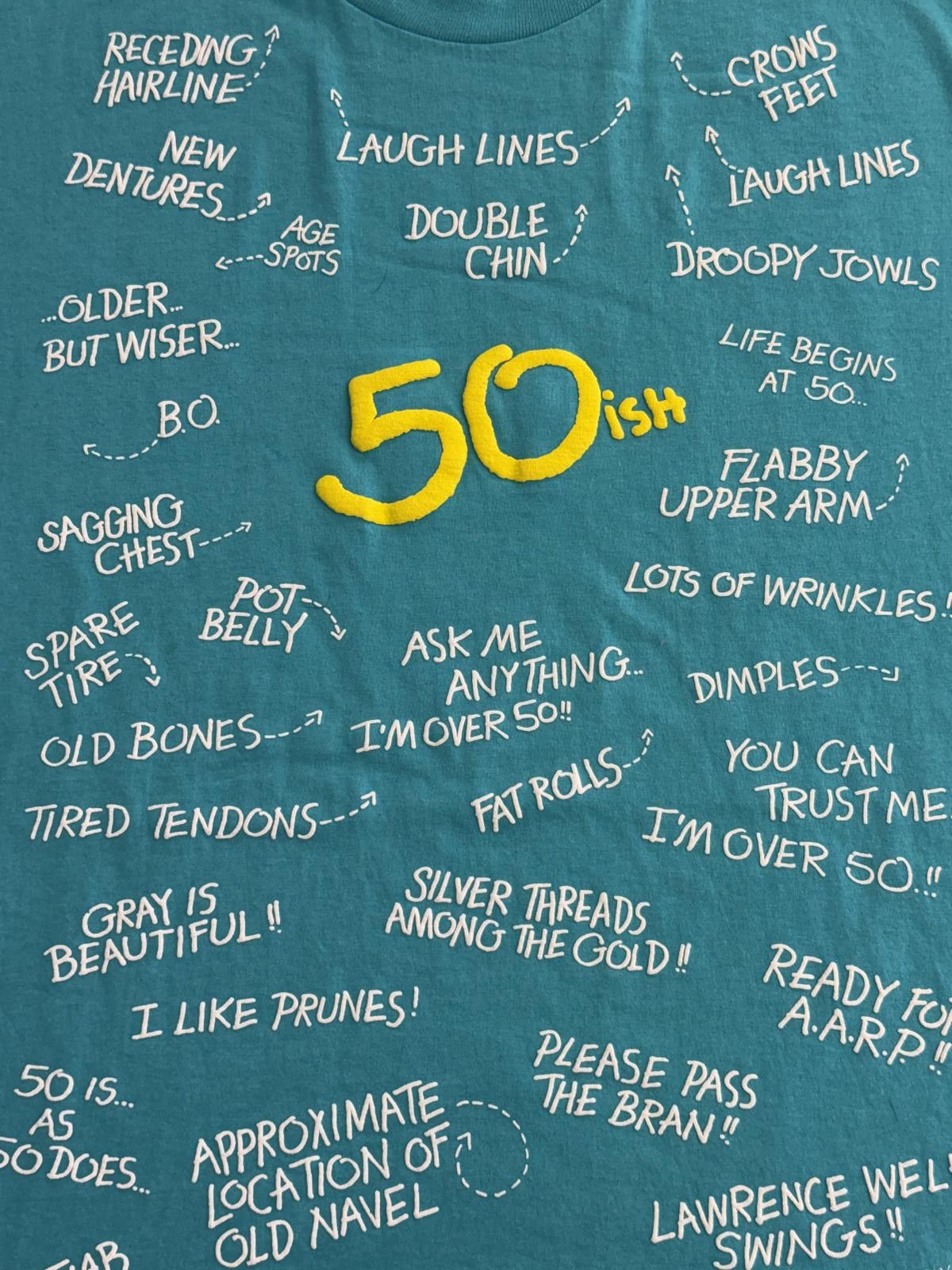 Hanes Vintage 50th Birthday Tshirt 1991 50ish Cliche Quotes Tee XL Size US XL / EU 56 / 4 - 4 Thumbnail