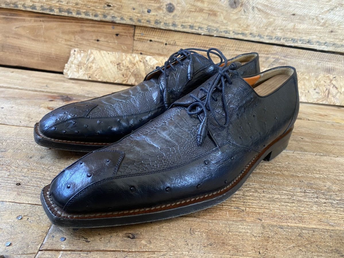 Designer × Mauri × Mezlan Mezlan lace up leather exotic ostrich skin Oxford shoeuk10.5 Size US 11 / EU 44 - 5 Thumbnail