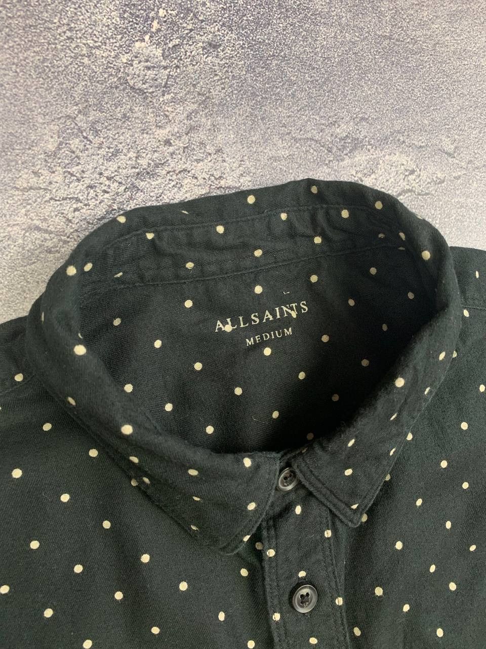 Allsaints AllSaints Button Up Shirt Black Polka Dot Long Sleeve Size US M / EU 48-50 / 2 - 9 Thumbnail