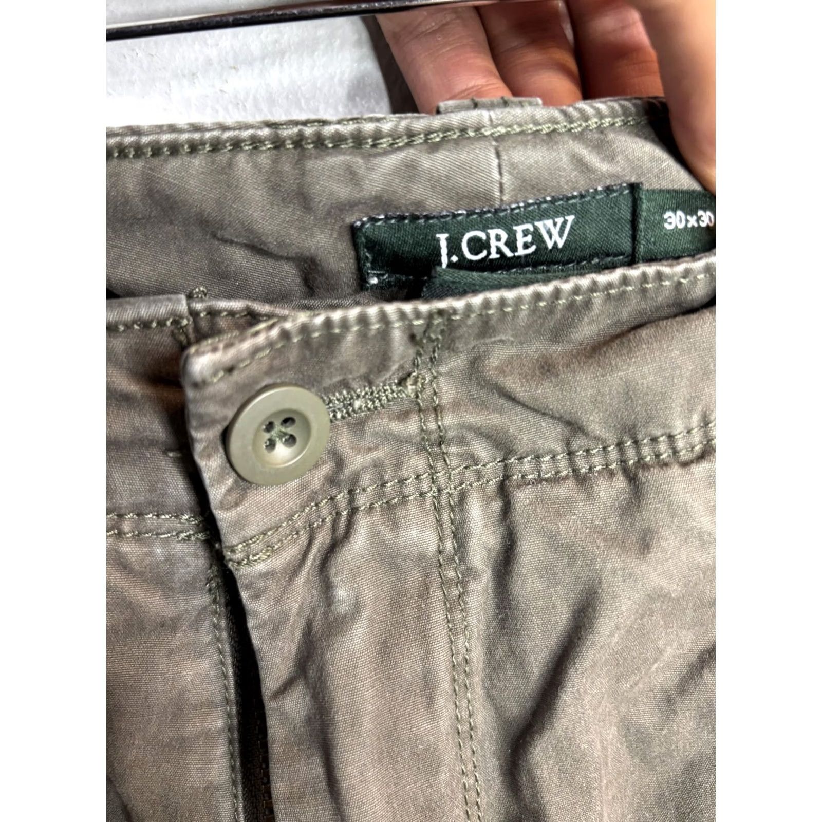J.Crew VINTAGE J.CREW Cargo Pants Mens 30x30 Olive Green Lined Utility Pockets Cotton Warm Size US 30 / EU 46 - 4 Thumbnail