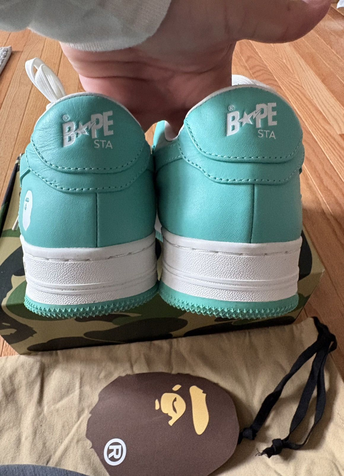 Comme des Garcons STEAL! BAPE STA FS-001 Low in 'White Turquoise' Size US 9 / EU 42 - 6 Thumbnail