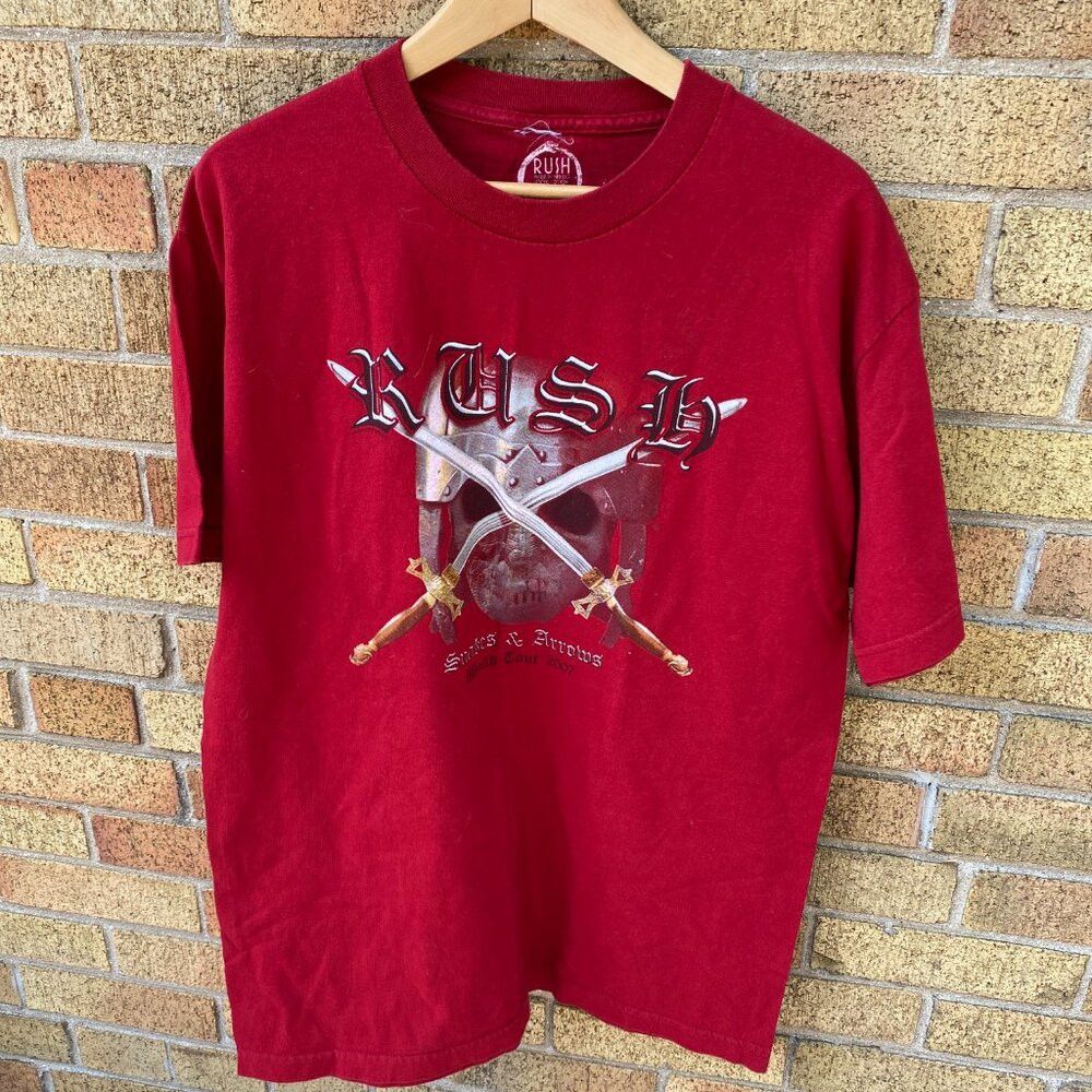 Vintage 2007 Rush Snakes and Arrows Band T Shirt Large Red Size US L / EU 52-54 / 3 - 2 Thumbnail