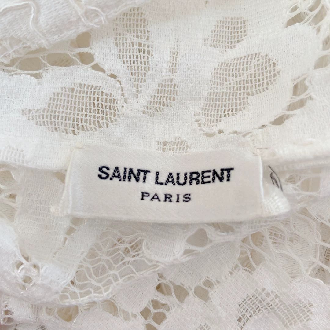 Saint Laurent Paris Saint Laurent White Lace Top F36 Size XS / US 0-2 / IT 36-38 - 6 Thumbnail