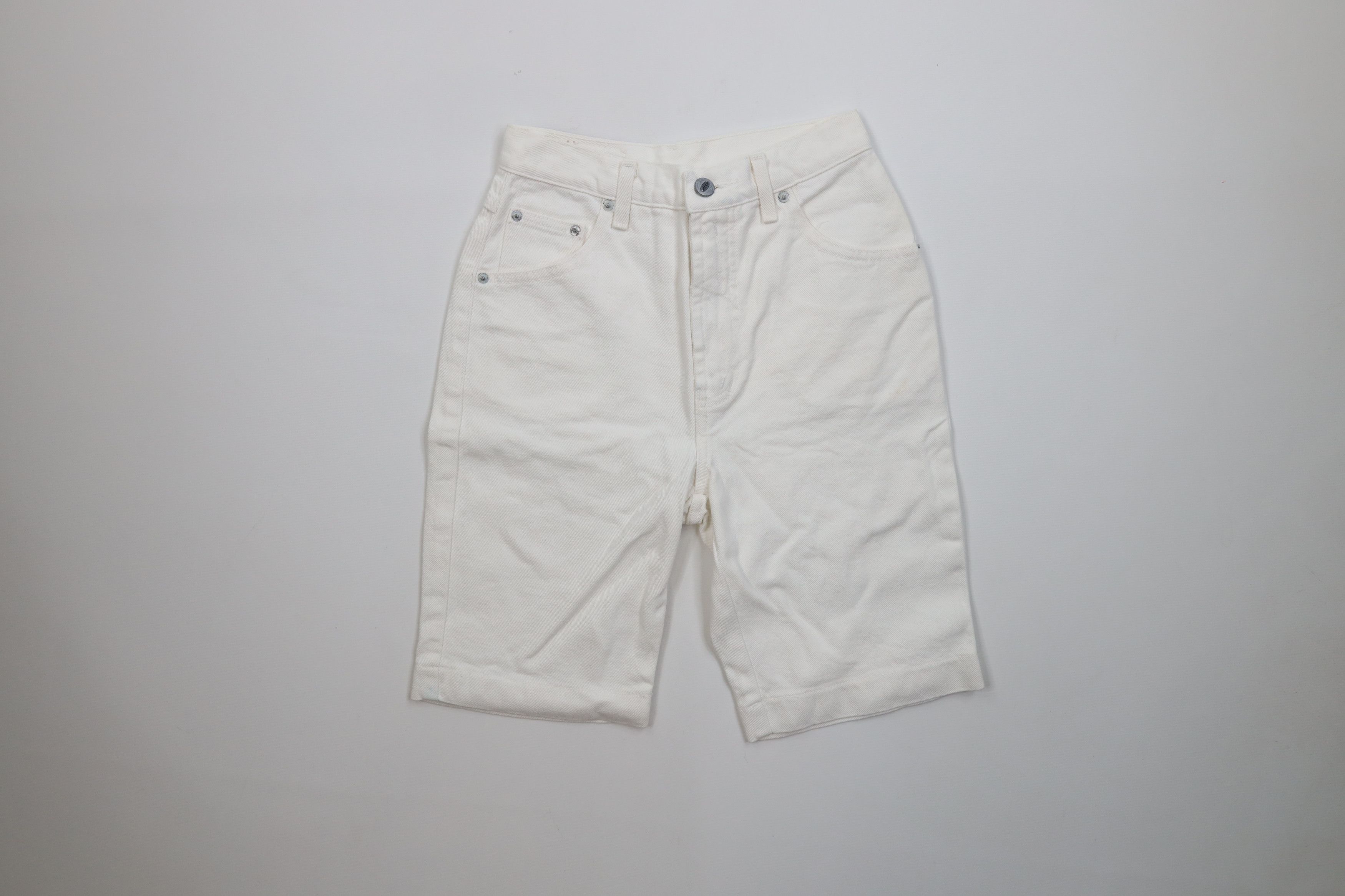 Vintage Vintage 90s Streetwear Denim Jean Shorts Jorts White Cotton Size 24" / US 00 / IT 34 - 1 Thumbnail