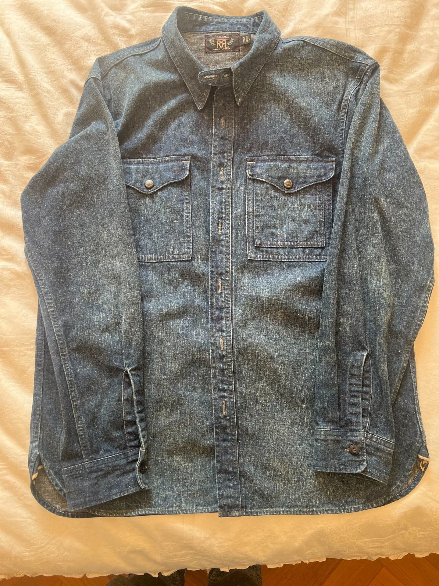 RRL Ralph Lauren RRL Double RL Denim Thick Shirt Size US L / EU 52-54 / 3 - 1 Thumbnail
