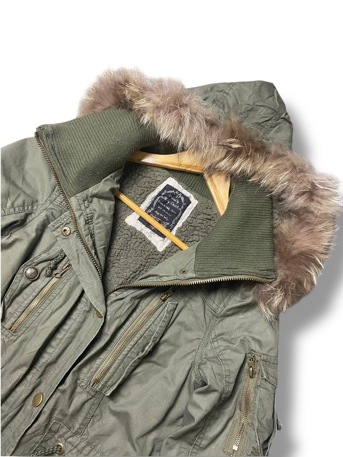 Japanese Brand × Seditionaries × Vintage BODY DESSERT Utility Pocket Fur Lining Hooded Jacket (118) Size US XXS / EU 40 - 7 Thumbnail