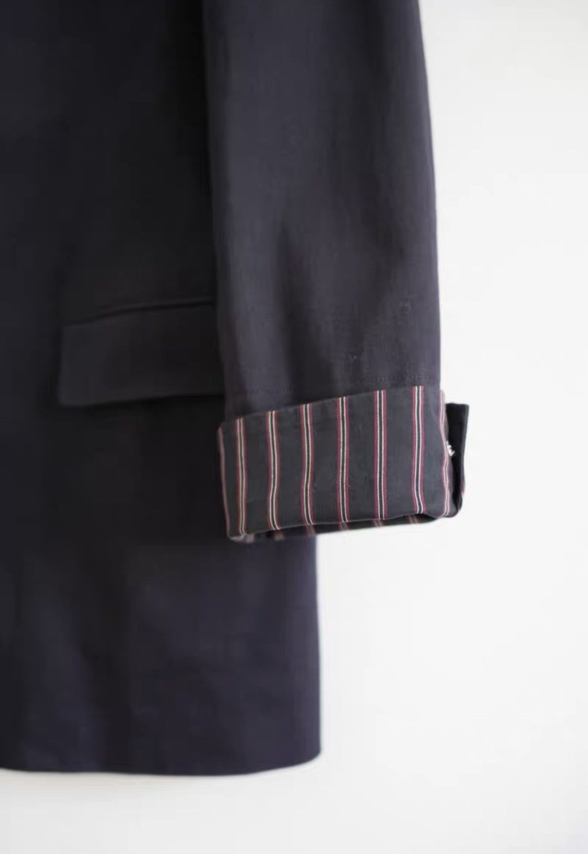 Yohji Yamamoto Yohji Yamamoto 12SS Silver Button Striped Sleeve Blazer K4 Size US XL / EU 56 / 4 - 6 Thumbnail