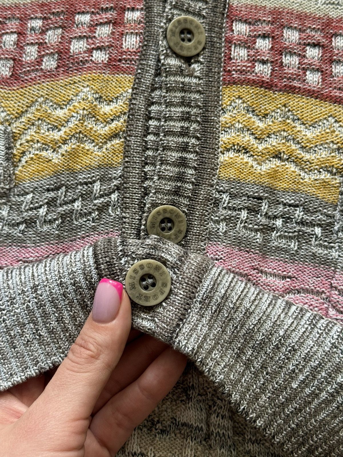 Missoni × Vintage Missoni 90s vintage iconic coloured cardigan sweater Size L / US 10 / IT 46 - 4 Thumbnail