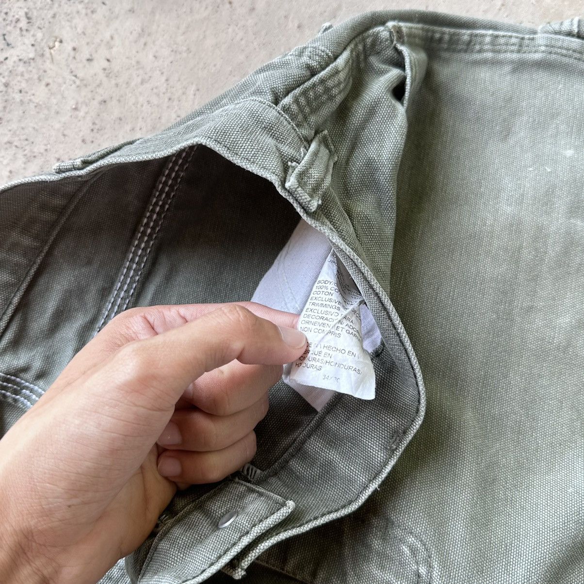 Carhartt (34x30.5) Crazy Vintage Y2K Faded Dickies Carpenter Moss Size US 34 / EU 50 - 6 Thumbnail
