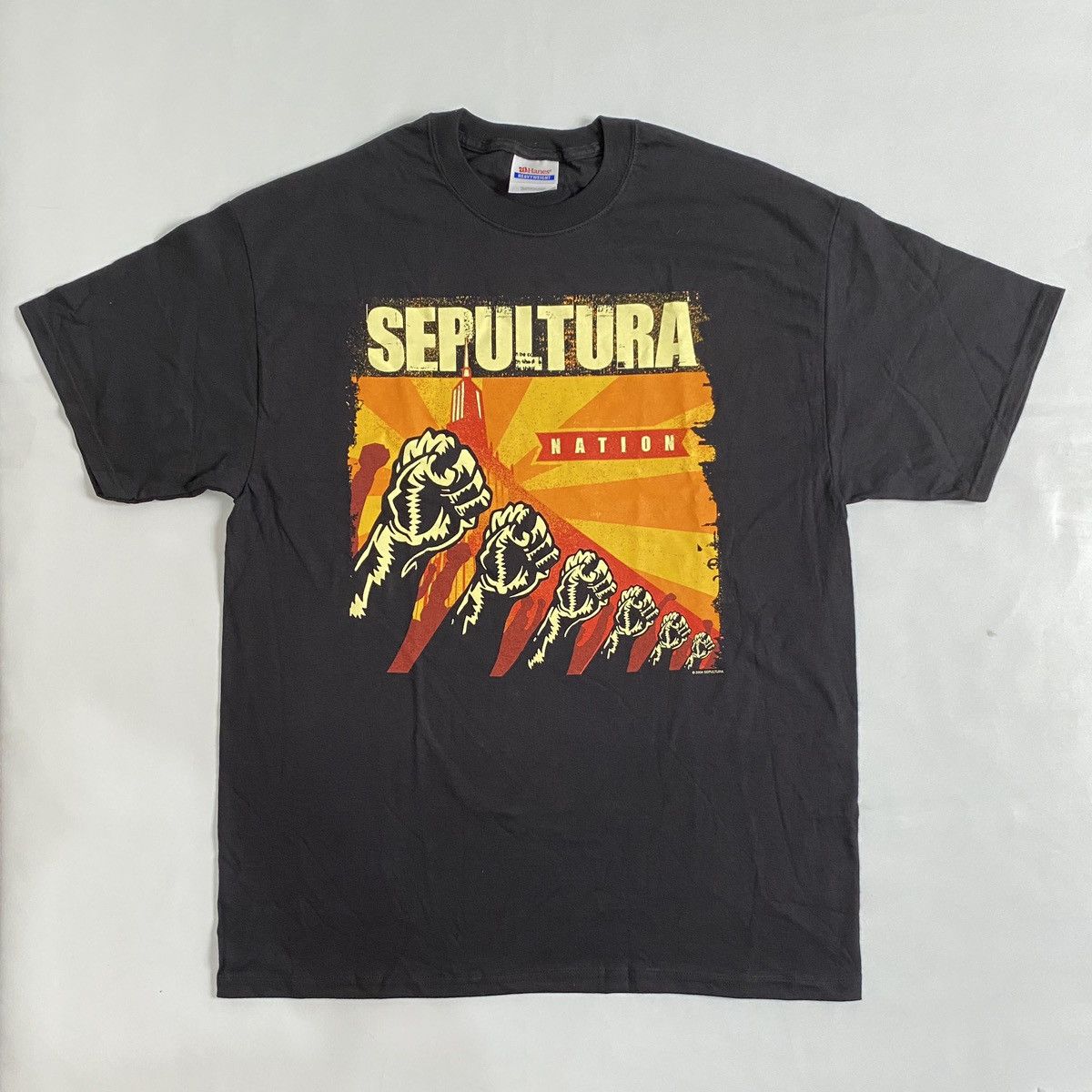 image of Band Tees x Vintage 2000S Sepultura Nation Album Tshirt in Black, Men's (Size Large)
