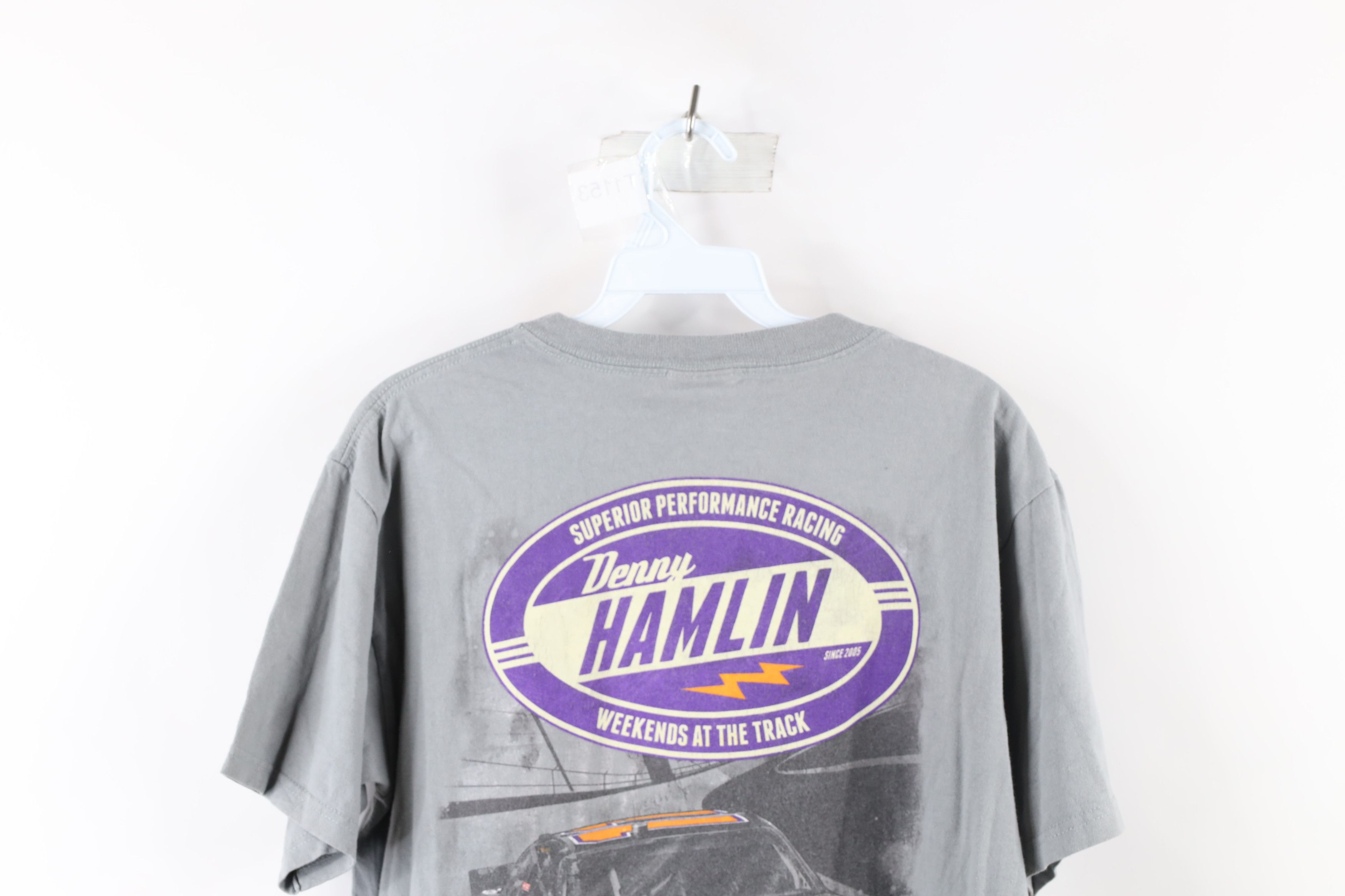 Vintage Vintage NASCAR Distressed Denny Hamlin Racing T-Shirt Gray Size US M / EU 48-50 / 2 - 8 Thumbnail