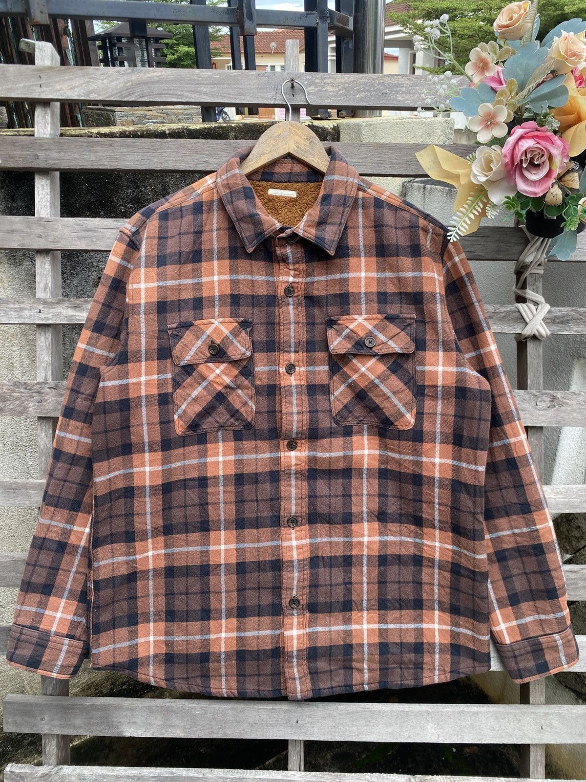 GU Vintage Y2K GU Plaid Fleece-Lined Overshirt Jacket Size US L / EU 52-54 / 3 - 1 Thumbnail