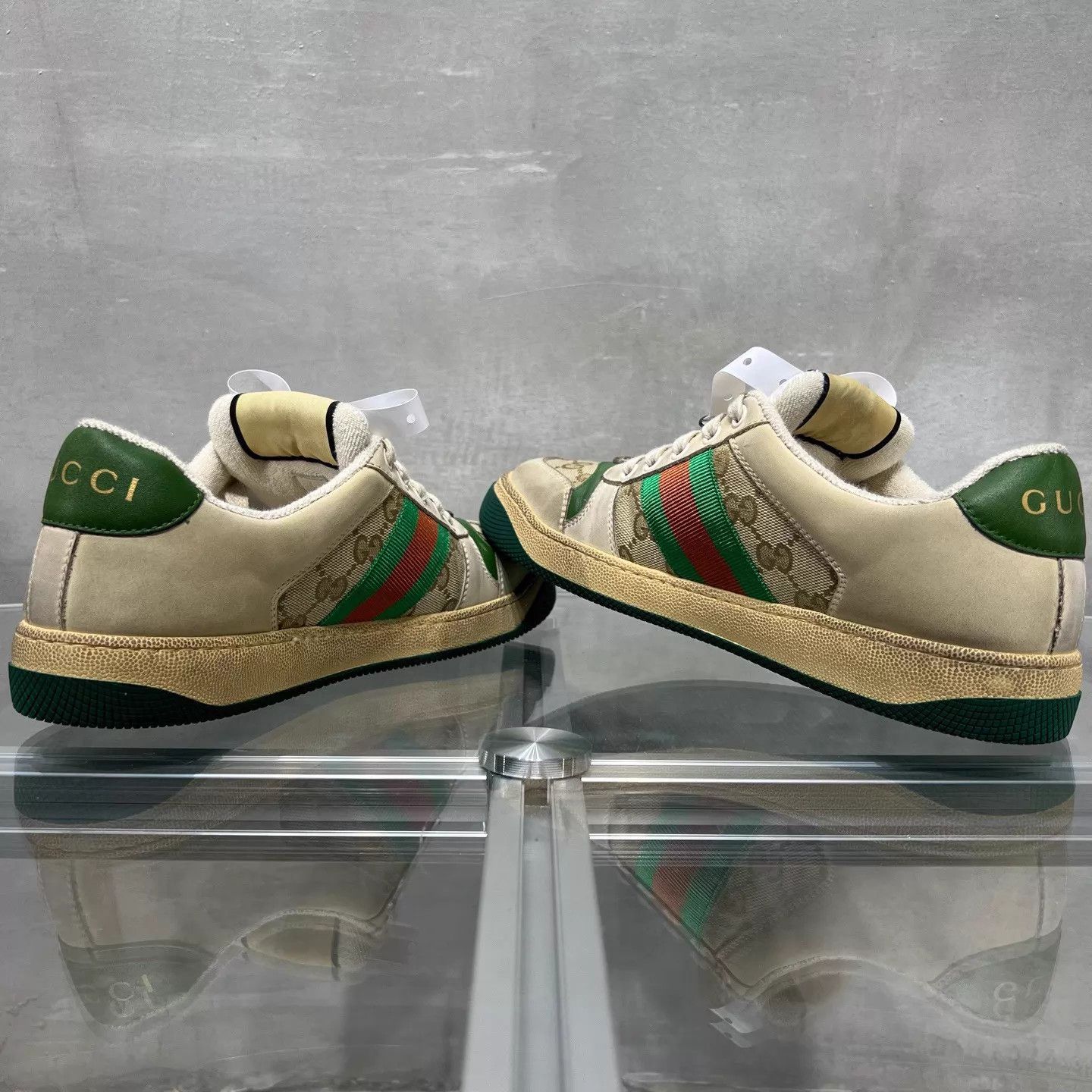 Gucci Gucci Ace Distressed GG Monogram Sneaker EU39 Size US 8.5 / IT 38.5 - 5 Thumbnail