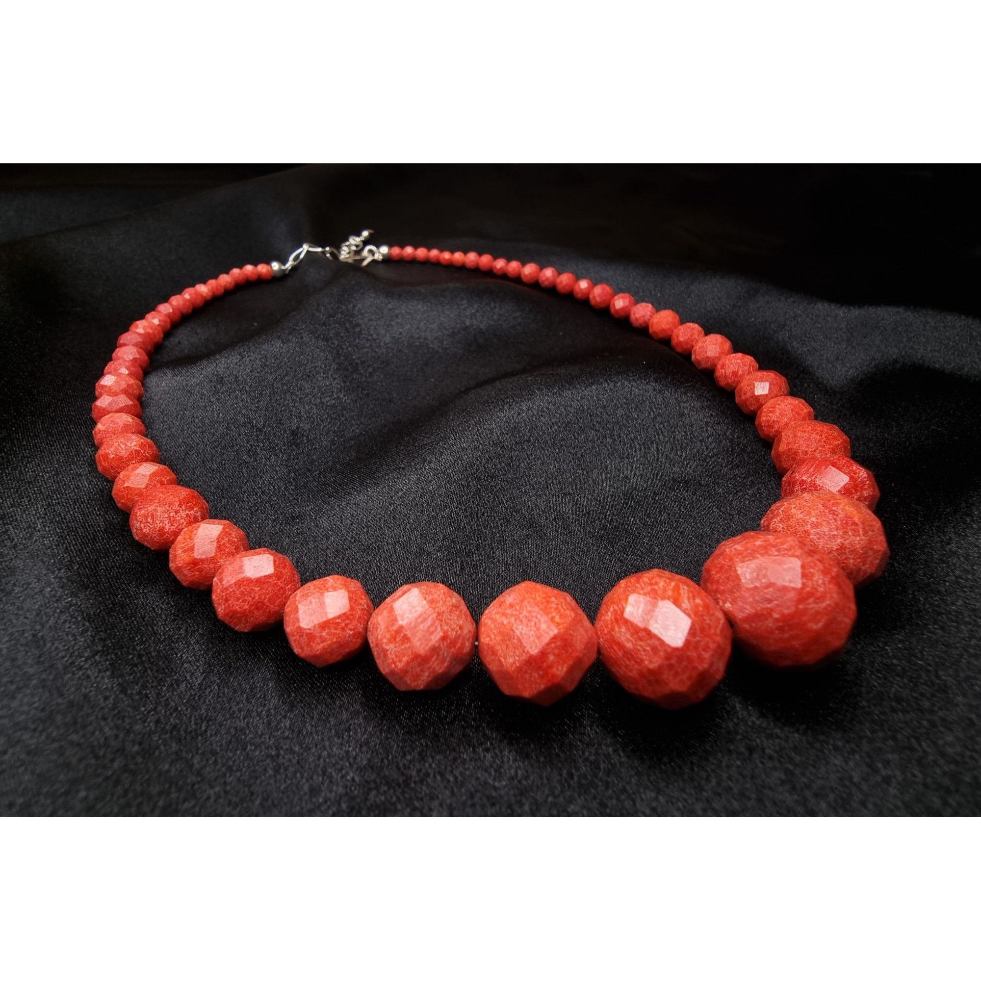 Vintage Jay King Real Coral Sterling Silver 925 Necklace With Gradua Size ONE SIZE - 1 Thumbnail