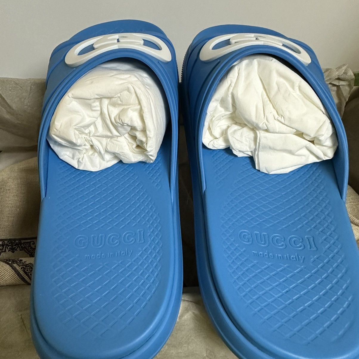 Gucci GUCCI slide sandal GG blue NEW size 9 Size US 9 / EU 42 - 4 Thumbnail
