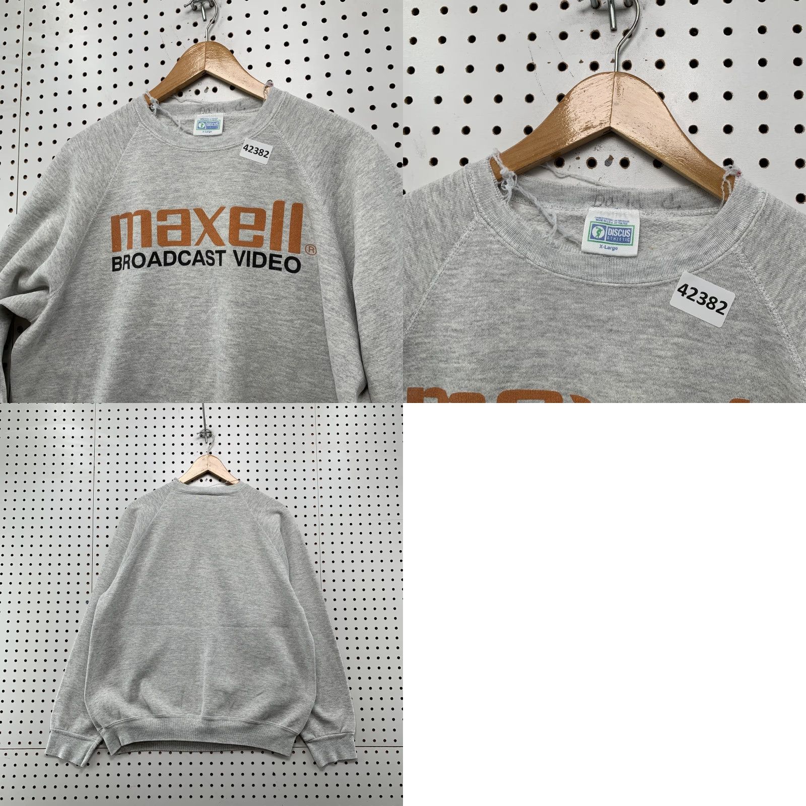 Vintage VINTAGE Maxwell Discus Athletic Gray XL Pullover 80s Sweatshirt Graphic Print Men’s 80s, 90s pullover Discu s? Size US XL / EU 56 / 4 - 8 Thumbnail