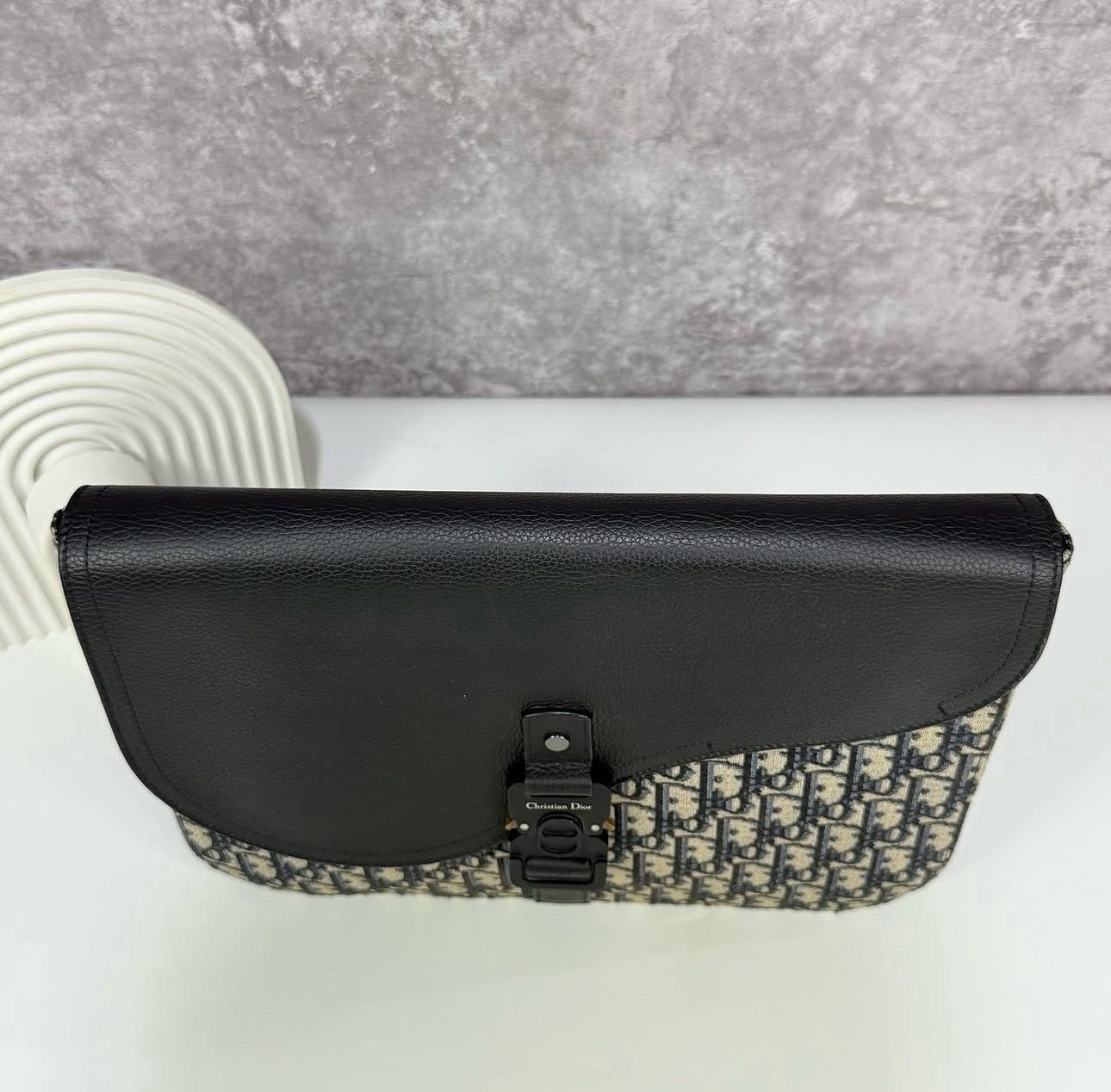 Dior Dior Saddle A4 Pouch Beige & Black Oblique Jacquard Fullset Size ONE SIZE - 17 Thumbnail