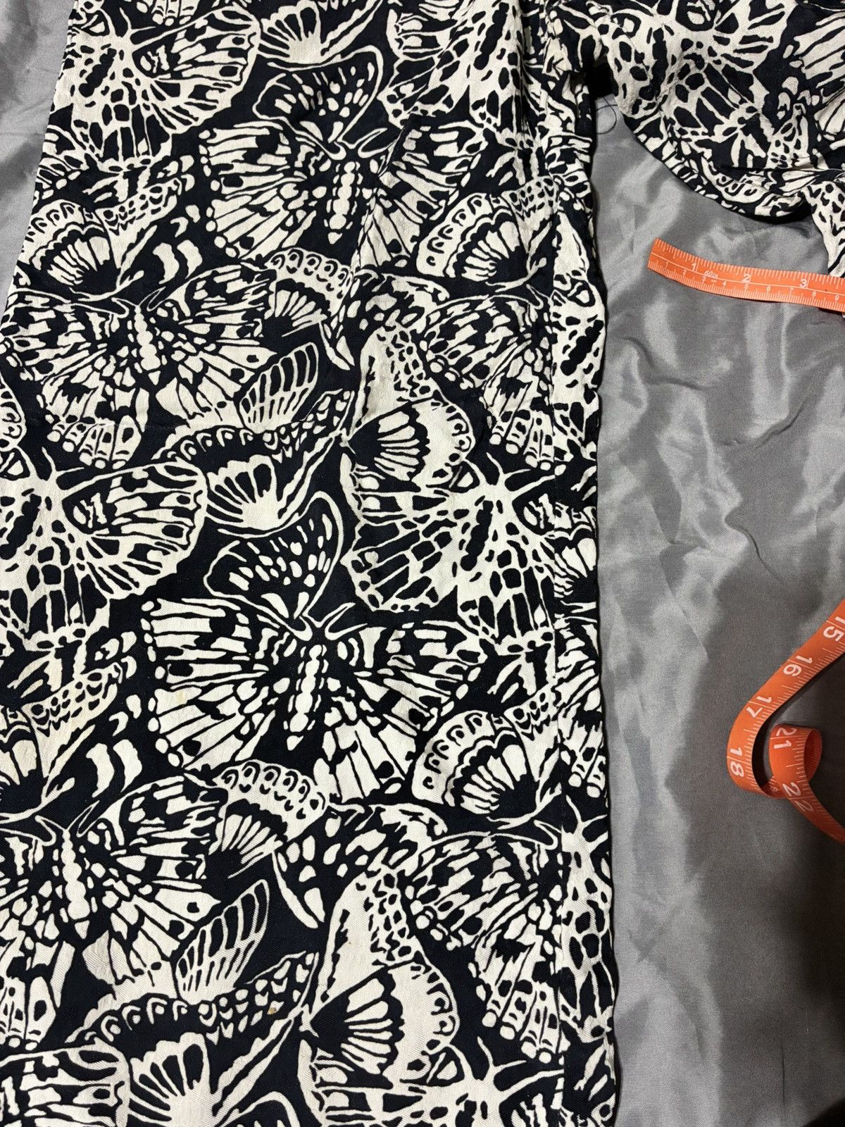 Dries Van Noten Dries Van Noten Butterfly Print Wide Leg Trousers Size 26" / US 2 / IT 38 - 3 Thumbnail