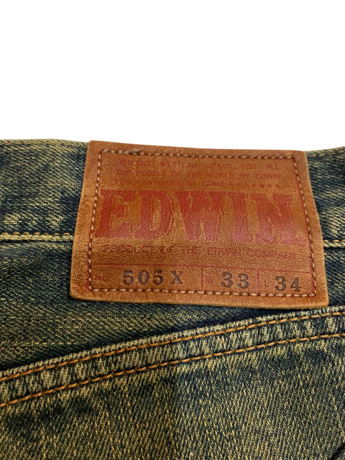 Kapital VINTAGE EDWIN 505X SELVEDGE RUSTY MUDWASH DISTRESSED DENIM Size US 33 - 15 Thumbnail