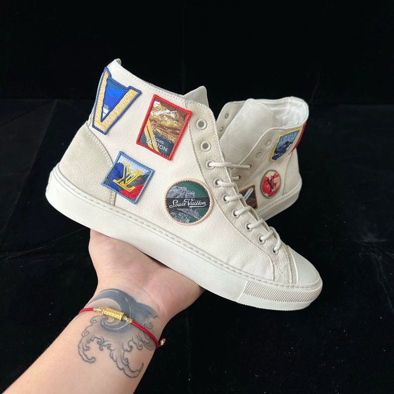 Louis Vuitton Louis Vuitton Canvas Patchwork Leather Badge High Top Snea Size US 9.5 / EU 42-43 - 6 Thumbnail