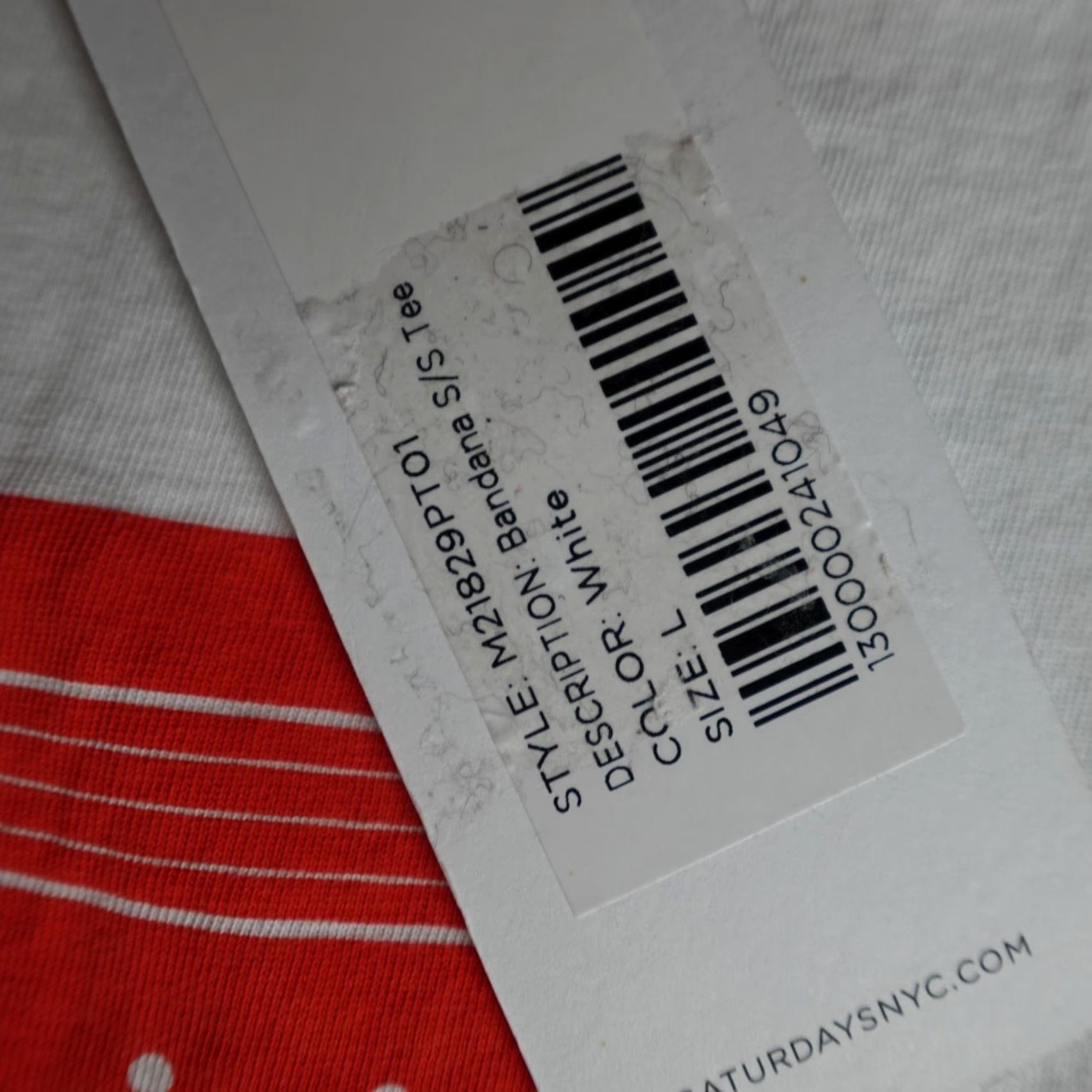Saturdays NYC Saturdays NYC Mens Shirt Large White Bandana Short Sleeve NEW Size US L / EU 52-54 / 3 - 5 Thumbnail