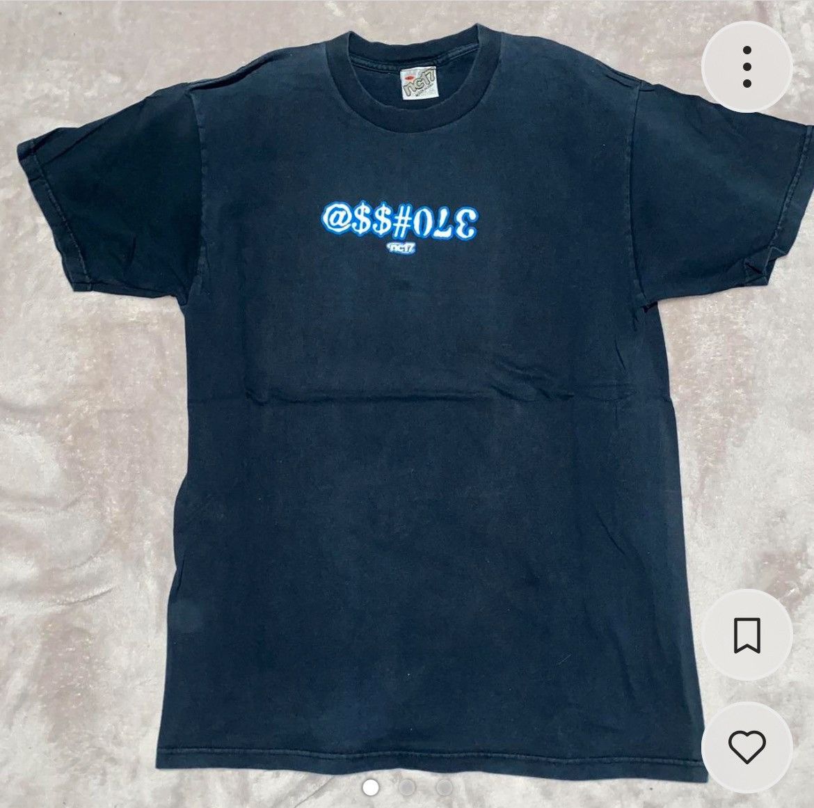 Vintage NC-17 skateboards Asshole text letter Navy tee Size US L / EU 52-54 / 3 - 1 Thumbnail