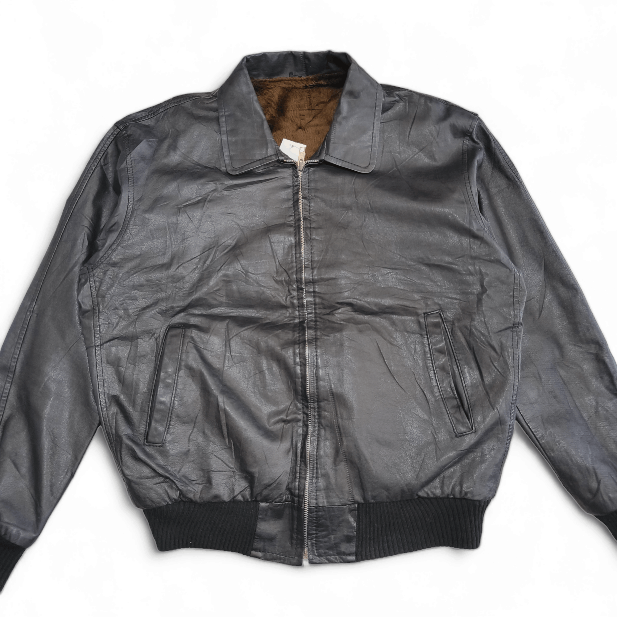 Vintage Vintage Japanese Bomber Fashion Black Leather Jacket Size US M / EU 48-50 / 2 - 4 Thumbnail