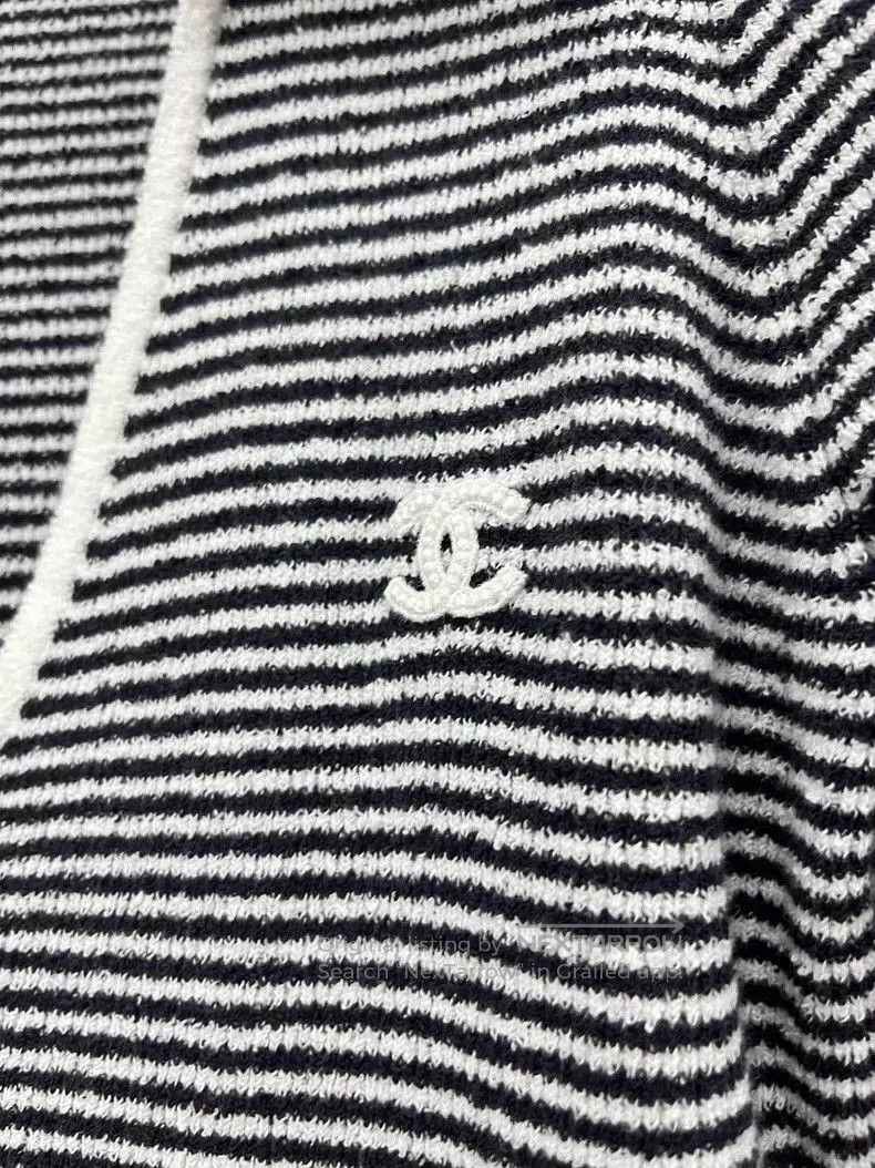 Chanel Chanel 23C Black and White Striped Dress. Size US M / EU 48-50 / 2 - 2 Thumbnail
