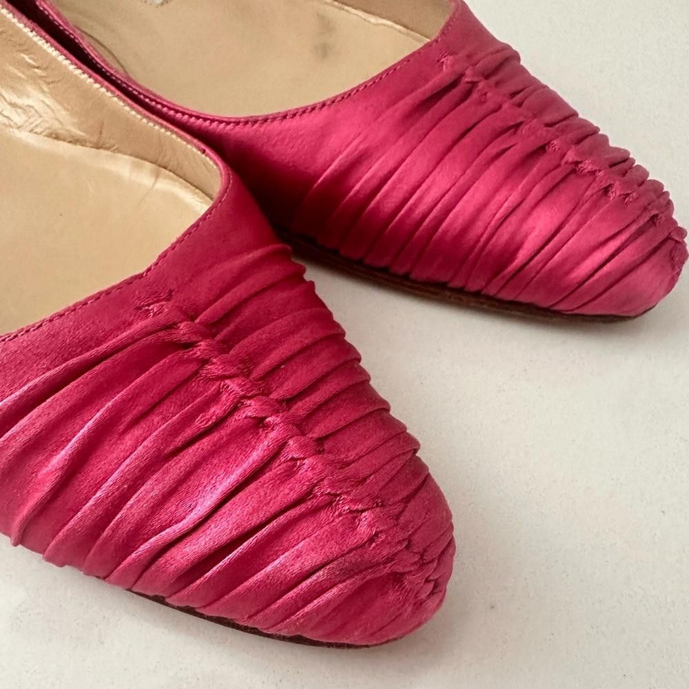 Manolo Blahnik Manolo Blahnik Raspberry Dark Pink Satin Ballet Flats 35.5 Size US 4.5 / IT 34.5 - 3 Thumbnail