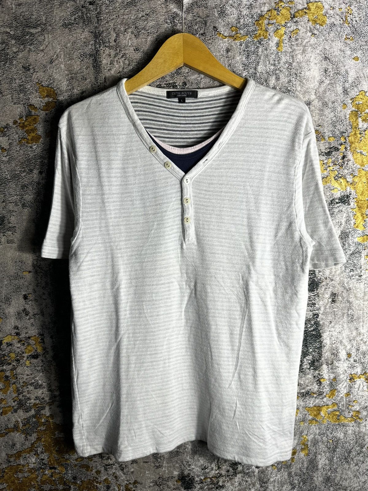 Hysteric Glamour IF SIX WAS NINE LGB STYLE TRIPLE COLLAR STRIPED SHORT SLEEVE Size US M / EU 48-50 / 2 - 1 Thumbnail