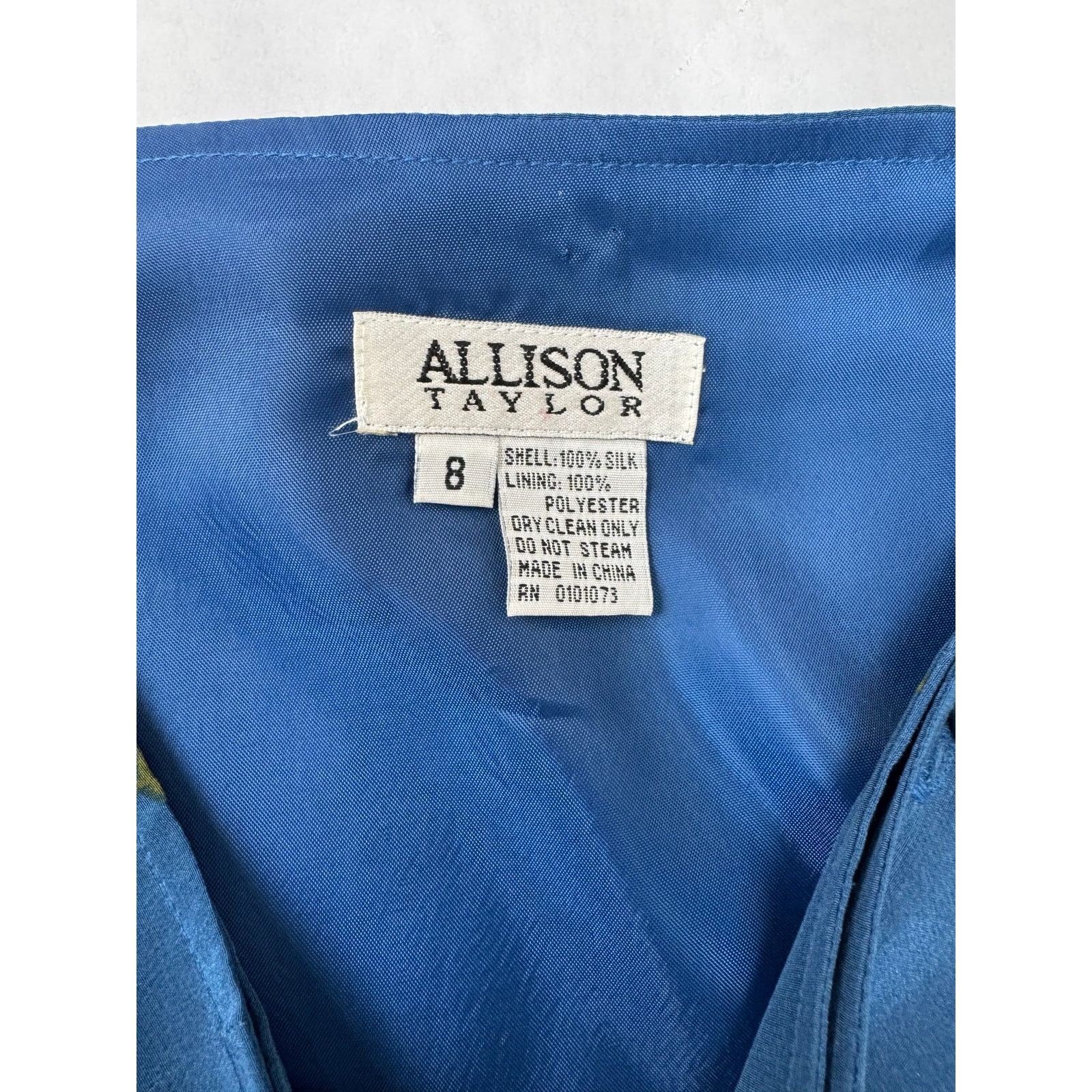 Other Vintage 1990s Straight 100% Silk Skirt Blue Allison Taylor 8 Size 30" / US 8 / IT 44 - 2 Thumbnail