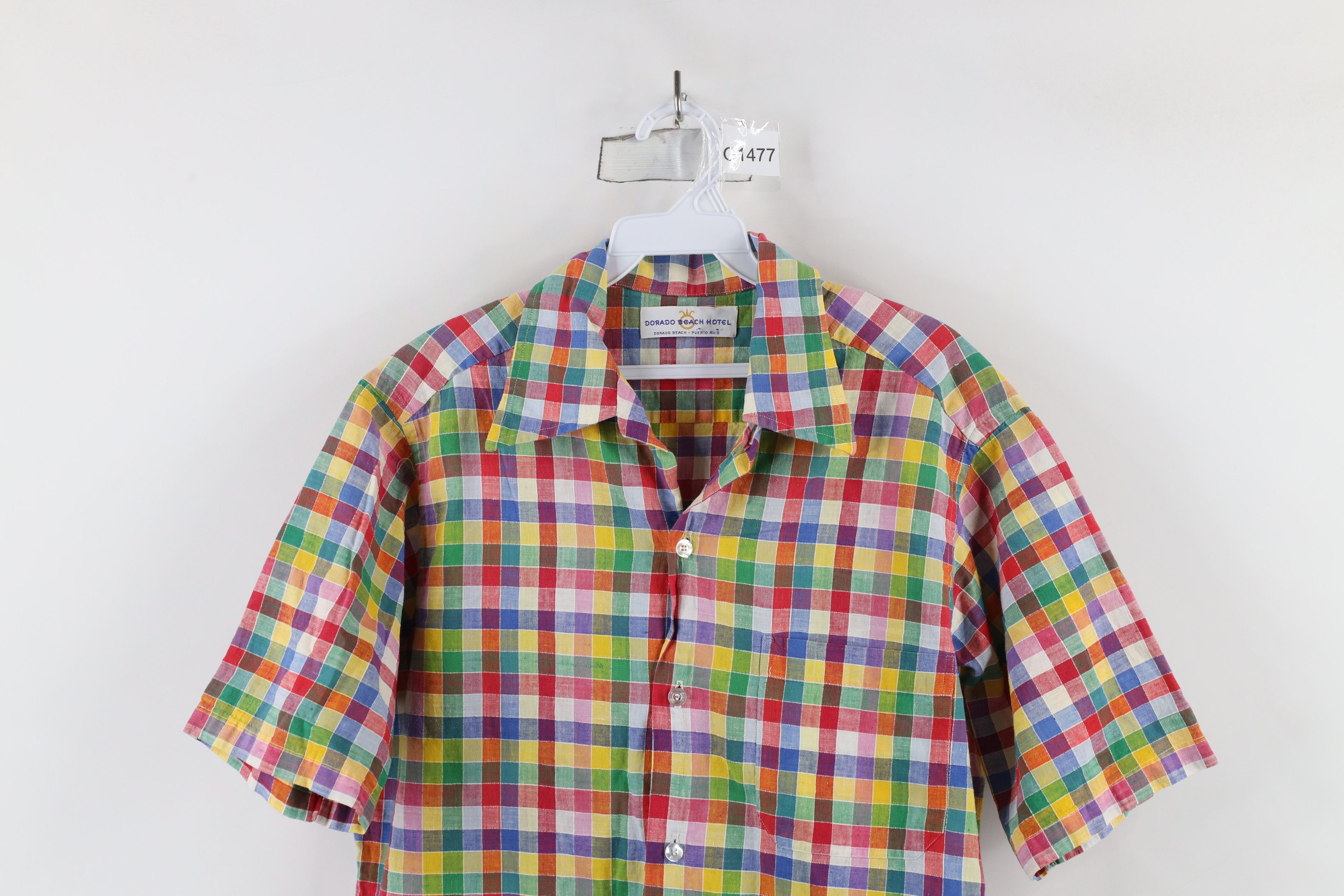 Vintage Vintage 60s 70s Streetwear Checkered Linen Button Shirt Size US L / EU 52-54 / 3 - 2 Thumbnail