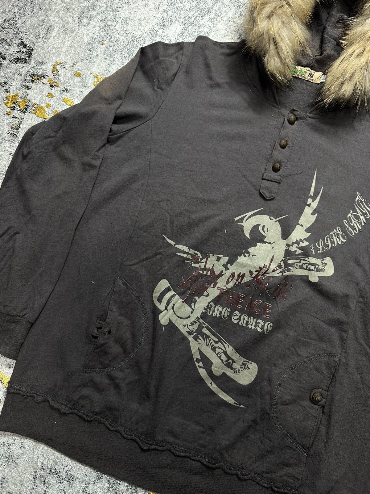 Hysteric Glamour SUN FADED SKY ON THE ICE FUR HOODIE IFSIXWASNINE PUNK STYLE Size US L / EU 52-54 / 3 - 5 Thumbnail