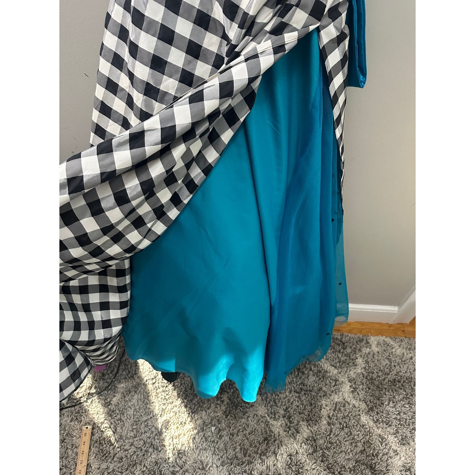Other HFH Black White Gingham Taffeta Prom Pageant Gown Dress 4 Size S / US 4 / IT 40 - 7 Thumbnail