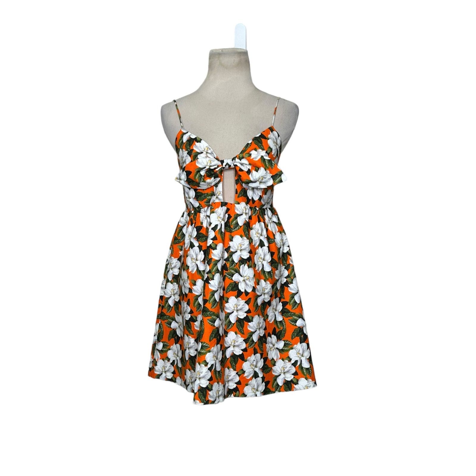 Alice + Olivia Alice + Olivia orange white floral mini dress size 2 Size XS / US 0-2 / IT 36-38 - 11 Thumbnail