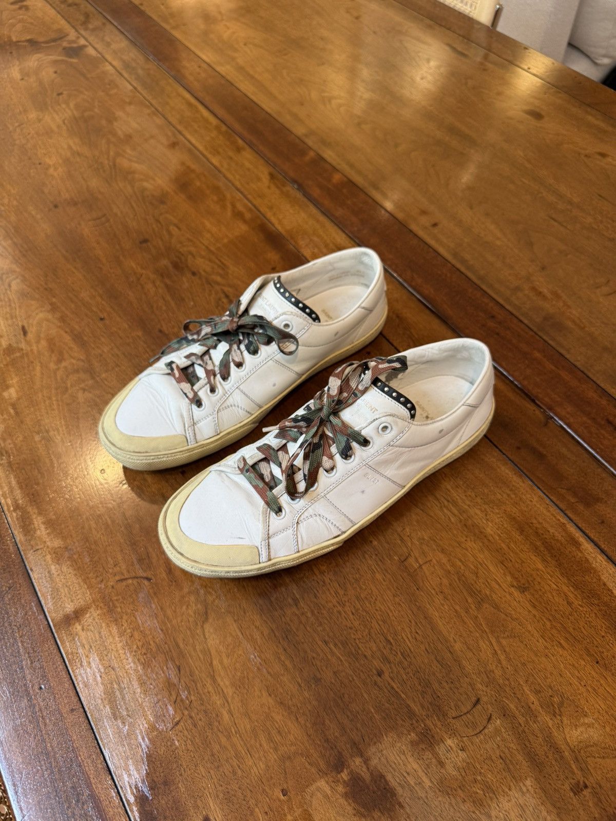 Saint Laurent Paris Saint Laurent Paris White SL37 Leather Sneaker Size US 10.5 / EU 43-44 - 3 Thumbnail