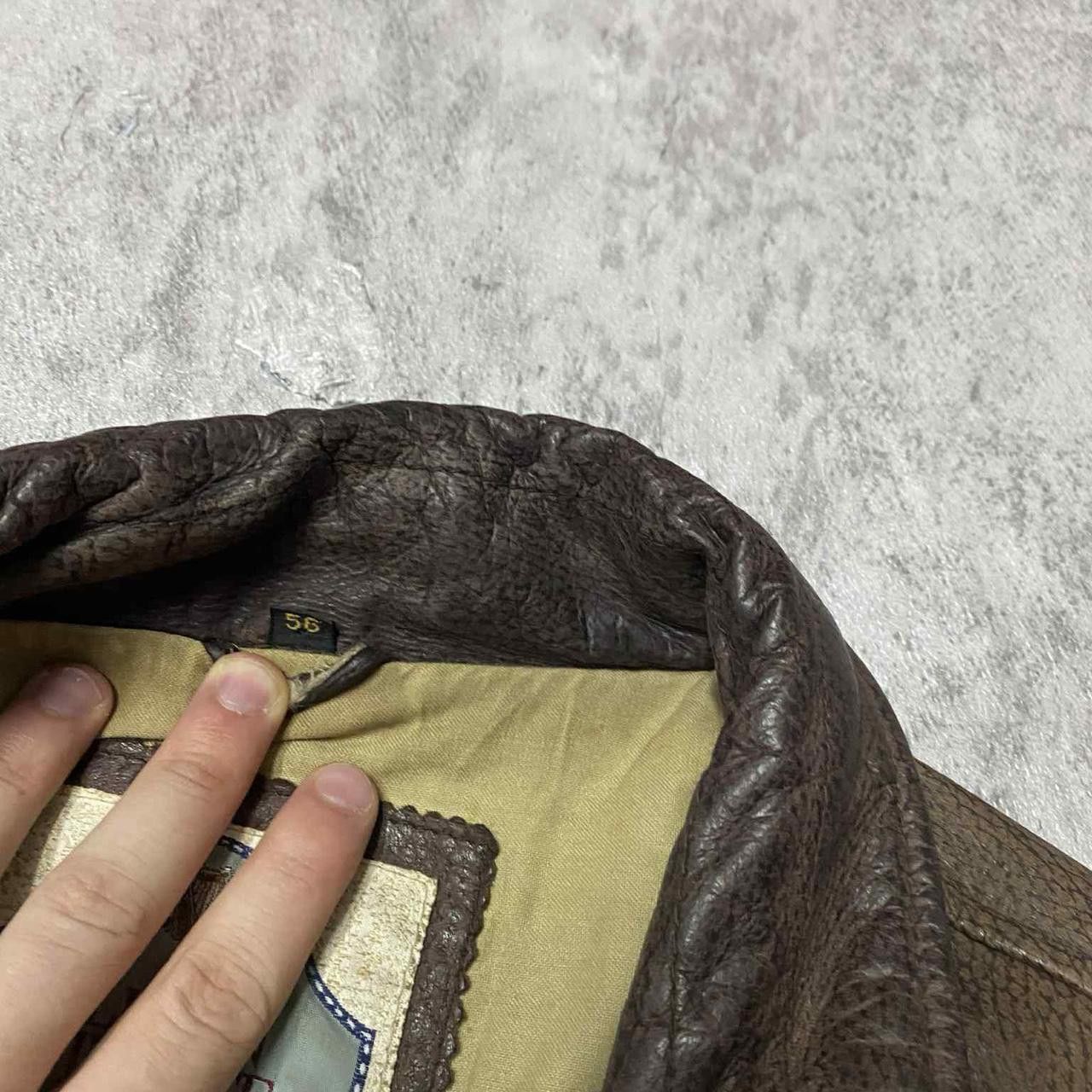 Other Brown leather jacket with a unique, worn look leather Size US L / EU 52-54 / 3 - 5 Thumbnail