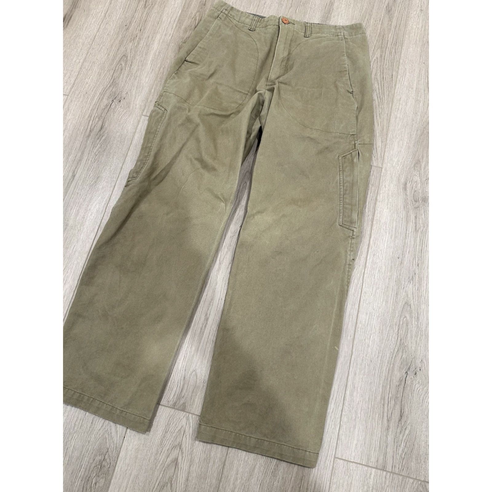 Freshjive Freshjive Mens Cargo Pants Khaki Vintage 1990s 30x29 Beig​e Cargo Pocket Regular Waist 30in Cotton 90s Grunge Pants Mens Size US 30 / EU 46 - 2 Thumbnail